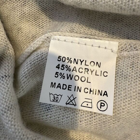 Oversized Wool Blend Tunic Top Women Long Dolman Sleeve Kitten Cat Sweater - Picture 8 of 8